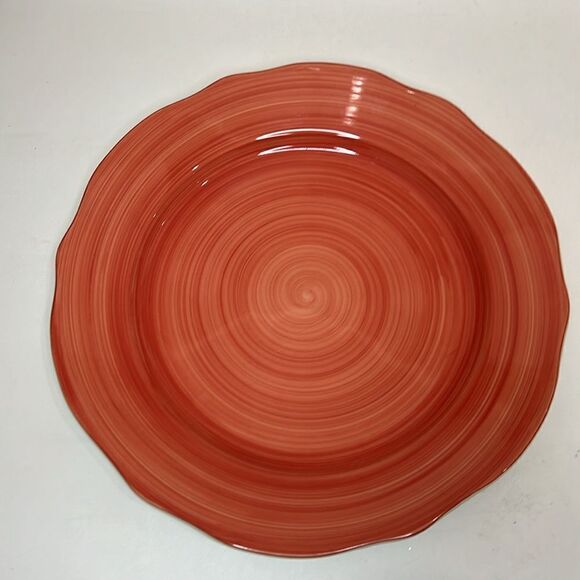 Franciscan Flora Rosa Red Charger Plate Portugal 12 In Round Scalloped Swirl - Picture 2 of 6